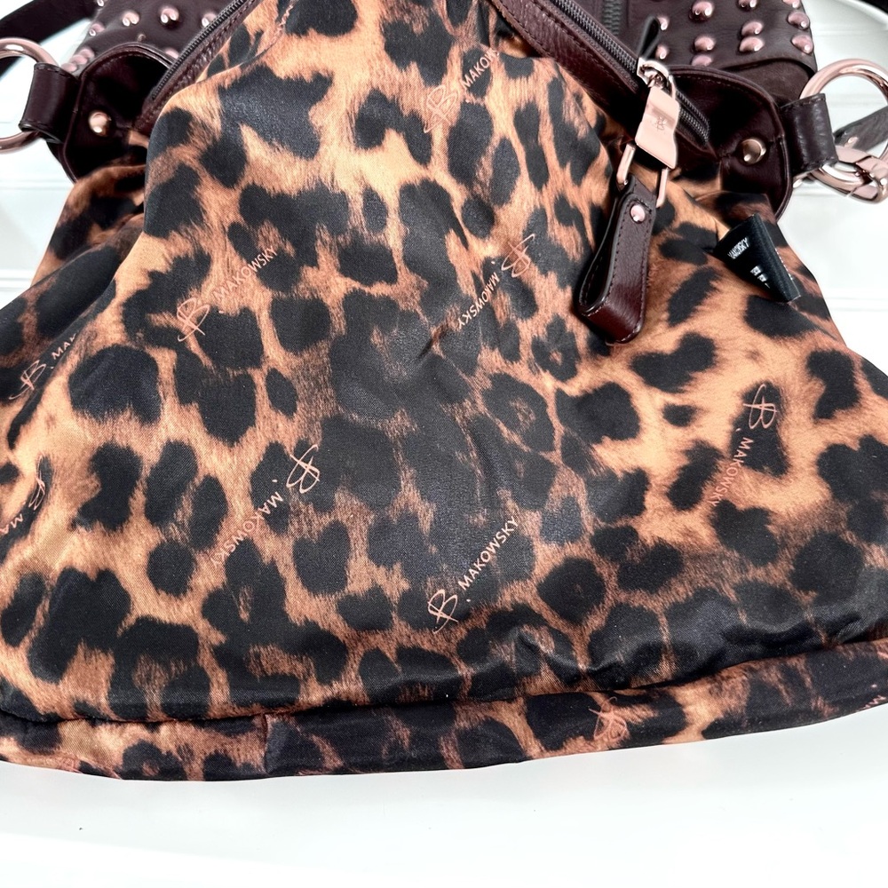 B. Makowsky Convertible Shoulder/ Crossbody Bag Insanely Soft Leather & Suede - Picture 8 of 10